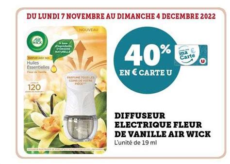 Promo Diffuseur Lectrique Fleur De Vanille Air Wick Chez Hyper U