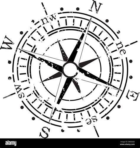 Grunge Vector Compass Stock Vector Image Art Alamy