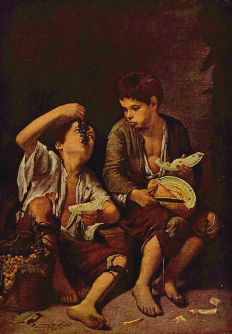 Bartolomé Esteban Murillo Two Boys Eating a Melon and Grapes