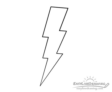 How to Draw a Lightning Bolt Step by Step - EasyLineDrawing