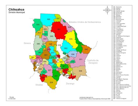 Mapa De Chihuahua Con Nombres