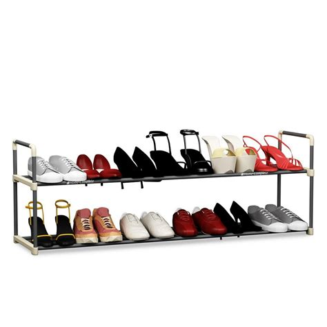 Shoe Rack With 2 Shelves Hold 12 Pairs By Home Complete