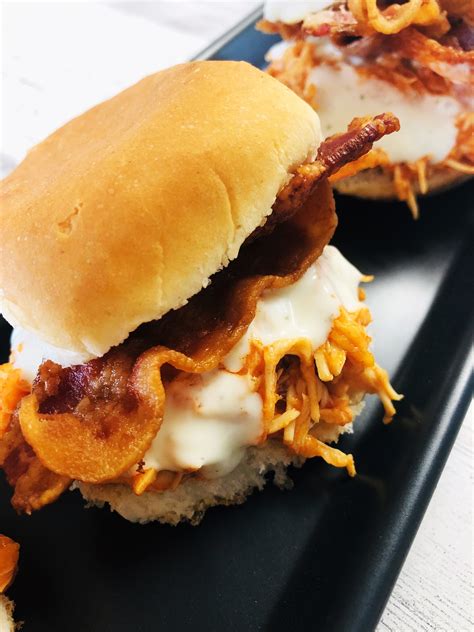 Buffalo Chicken Bacon Ranch Sliders Cooks Well With Others