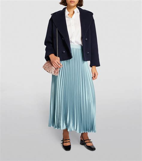 Womens Weekend Max Mara Blue Gavino Pleated Midi Skirt Harrods UK