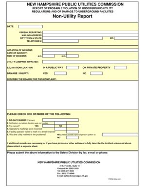 Fillable Online Puc State Nh Non Utility Report Puc State Nh Fax