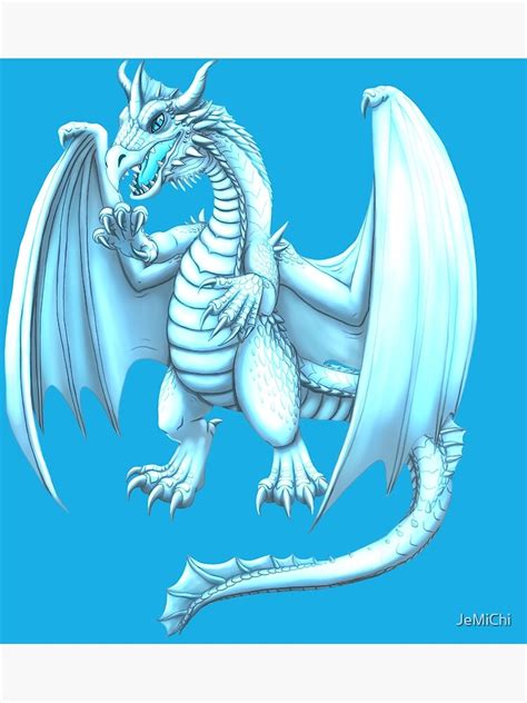 White Dragon Poster For Sale By Jemichi Redbubble