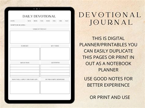 Digital Daily Devotional Journal, Womens Daily Devotional Journal ...