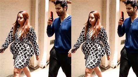 Varun Dhawan Wife Natasha Dalal Flaunting Her Baby Bump With Varun