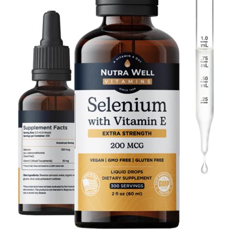 Snagshout Selenium 200mcg Liquid Drops With Vitamin E For Immune