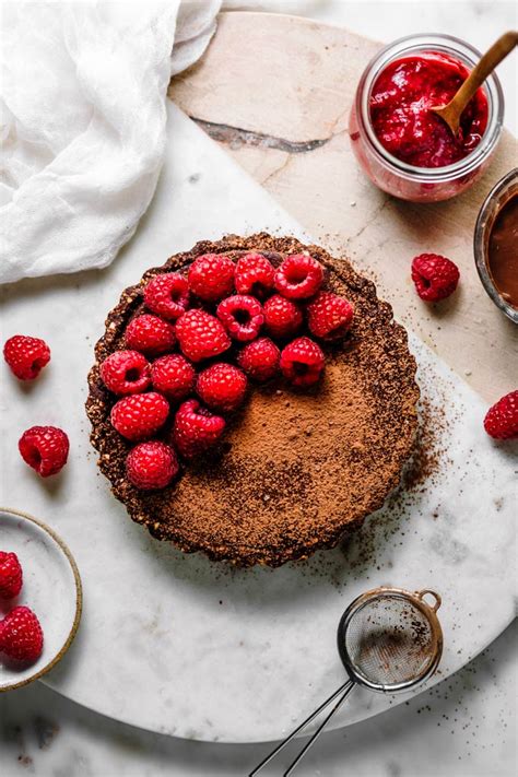 Vegan Raspberry Chocolate Ganache Tart No Bake Barrel L