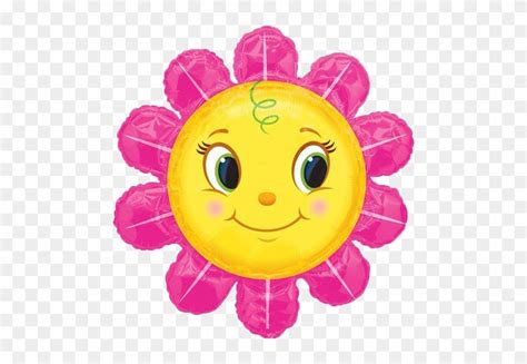 Smiley Face Clip Art Flower 36 Smiley Pink Flower Shape Balloon