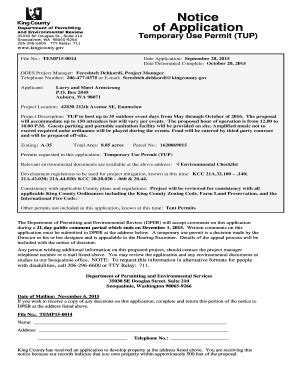 Fillable Online Kingcounty Type 2 Notice Of Application Kingcounty