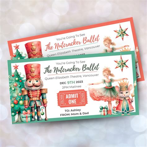 Editable Nutcracker Ticket Personalized Nutcracker Ballet Etsy Canada