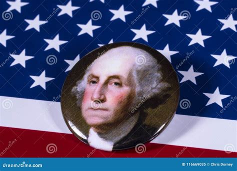 George Washington And The Usa Flag Editorial Image Image Of Founding