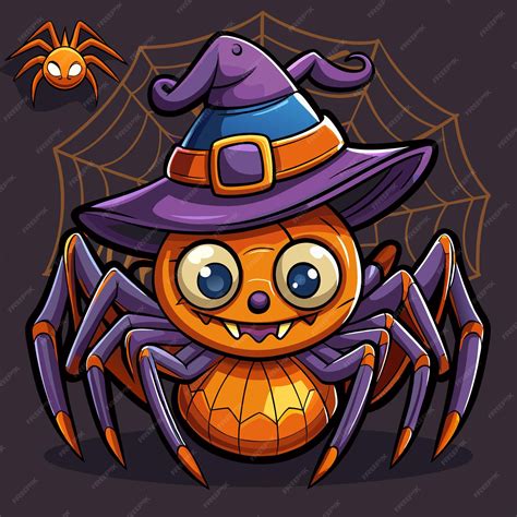 Premium Vector | Spider in halloween costume