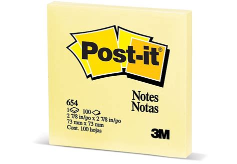 Tacos Adhesivos Post It 3M 654 75 X 75 Mm X 100 Hojas En PlanetOffice