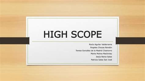 High Scope Ppt