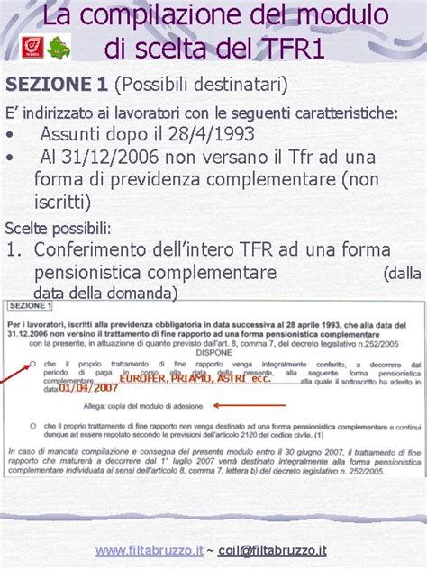 La Compilazione Del Modulo Di Scelta Del Tfr