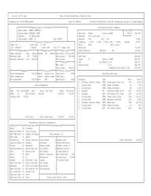 Fillable Online Card 01 Of 01 Card Town Of Avon Residential Property