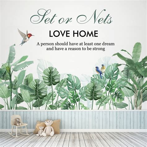 Jual Reliza Wall Sticker Daun Hijau Green Leaves Monstera Garden