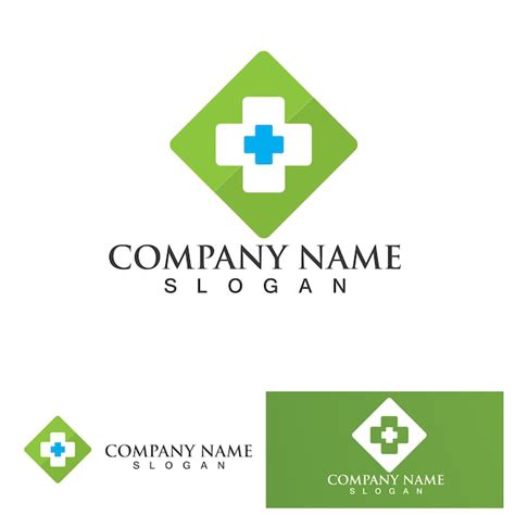 Logotipo y símbolo del hospital Vector Premium