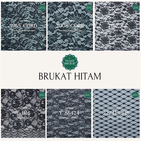 Jual Kain Brokat Meteran Edisi Khusus Warna Hitam Bahan Kebaya Brukat