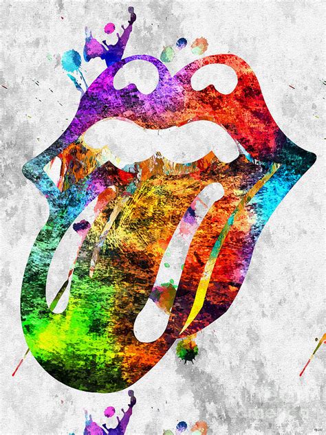 The Rolling Stones Logo Grunge Mixed Media by Daniel Janda