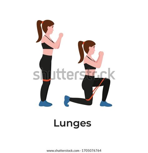 Booty Glutes Workout Resistance Bands Lunges Stock Vector Royalty Free 1705076764