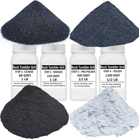 3 LBS Rock Tumbler Grit Set Rock Tumbler Grit Polish Refill 4 Step