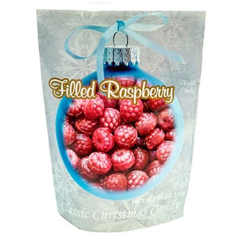 Primrose Filled Raspberry Hard Candy Christmas Candy In Holiday Package Gourmet