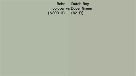 Behr Jojoba N390 3 Vs Dutch Boy Dover Green 62 D Side By Side