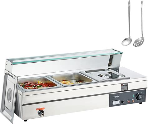 VEVOR 3 Pan Commercial Food Warmer 3 X 12QT Electric Steam Table With