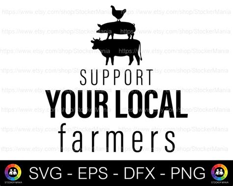 Support Your Local Farmers Svg Farm Svg Livestock Svg Farming Svg We