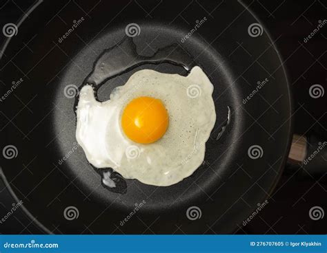 Fried Eggs Fried In A Frying Pan In The Process Of Cooking Breakfast Stock Image Image Of