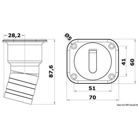 Osculati Bouchon De Nable Square Fuel Version Courte 38 Mm Osc 20 454 01 Comptoir Nautique