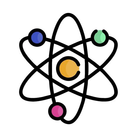 An Atom Symbol With Four Different Colors Vector Art At Vecteezy