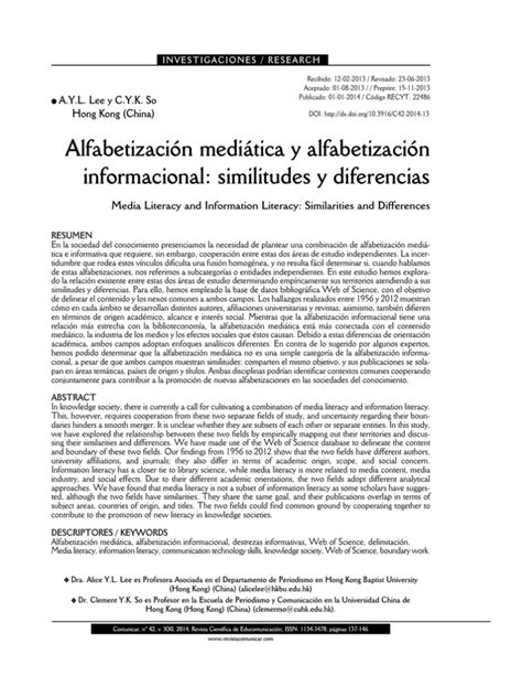 Alfabetización mediática y alfabetización informacional