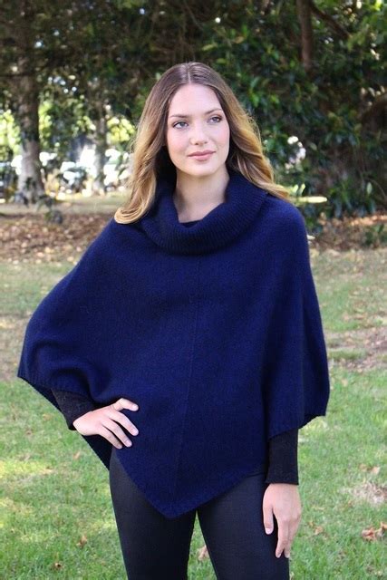 Cowl Neck Poncho Midnight