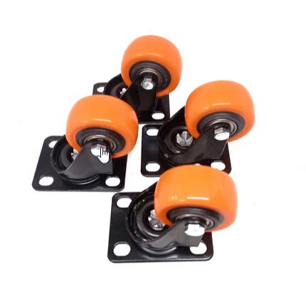 Jual FUKUDA Roda Kastor 2 Inch ORANGE TEBAL Hidup TANPA REM Castor