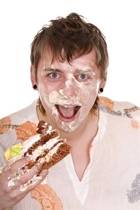 Happy Man with Cake on Birthday. Stock Image - Image of sweet, party: 11587775