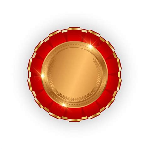 Bronze award for 3rd place with red ribbon. Round insignia decorated ...