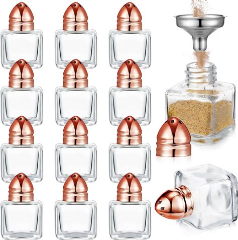 15 Pcs 0 5 Oz Mini Salt And Pepper Shakers With Tone Tops Small Bulk Clear