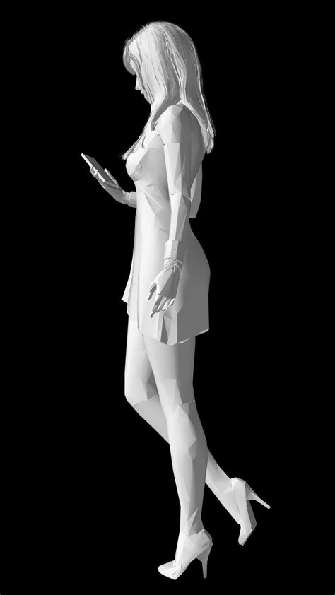 Low Poly Woman Walking Free Sample Free Vr Ar Low Poly 3d Model