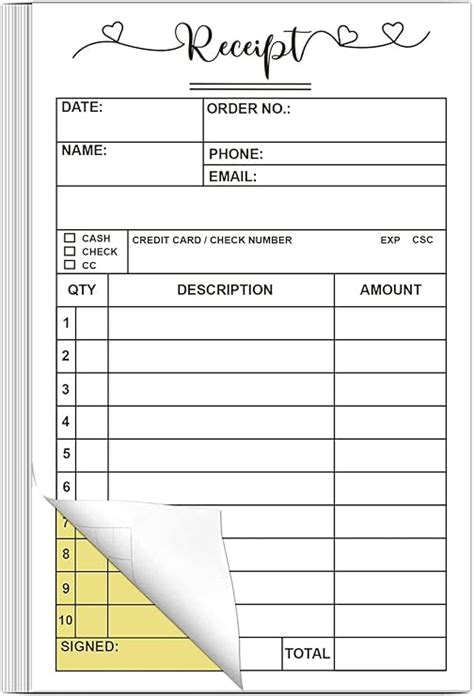 X Inch Receipt Pad Receipt Book Order Forms Handheld Part