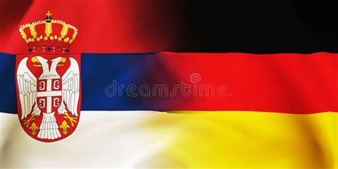 German,Serbia Flag Together.Germany,Serbian Waving Flag Background ...