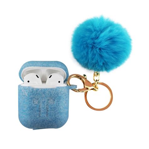 Glitter AirPod Case With PomPom Keychain - 4 Colors - Tanga