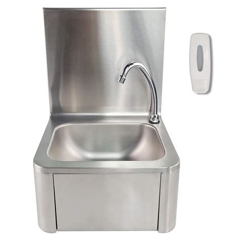 TAIMIKO Commercial Kitchen Knee Operated Hand Wash Sink Stainless Steel