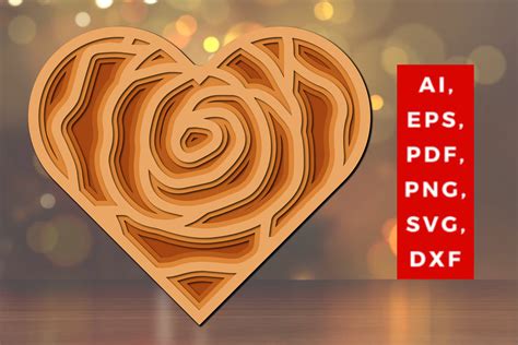 Layer Valentine Heart Laser Cut File Svg Graphic By Ngised · Creative