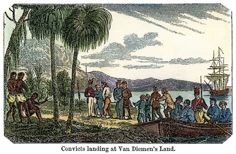 Australia Convicts 1804 Nthe Arrival In Tasmania Or Van Diemens