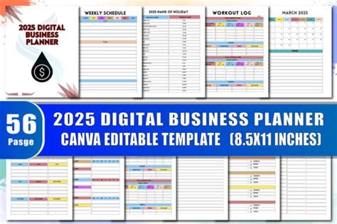 7 Digital 2025 Planner Designs Graphics